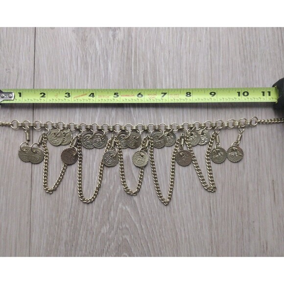 Bohemian Cha-Cha Gold Tone Chain/Coin Necklace - Fun - New - Picture 7 of 9